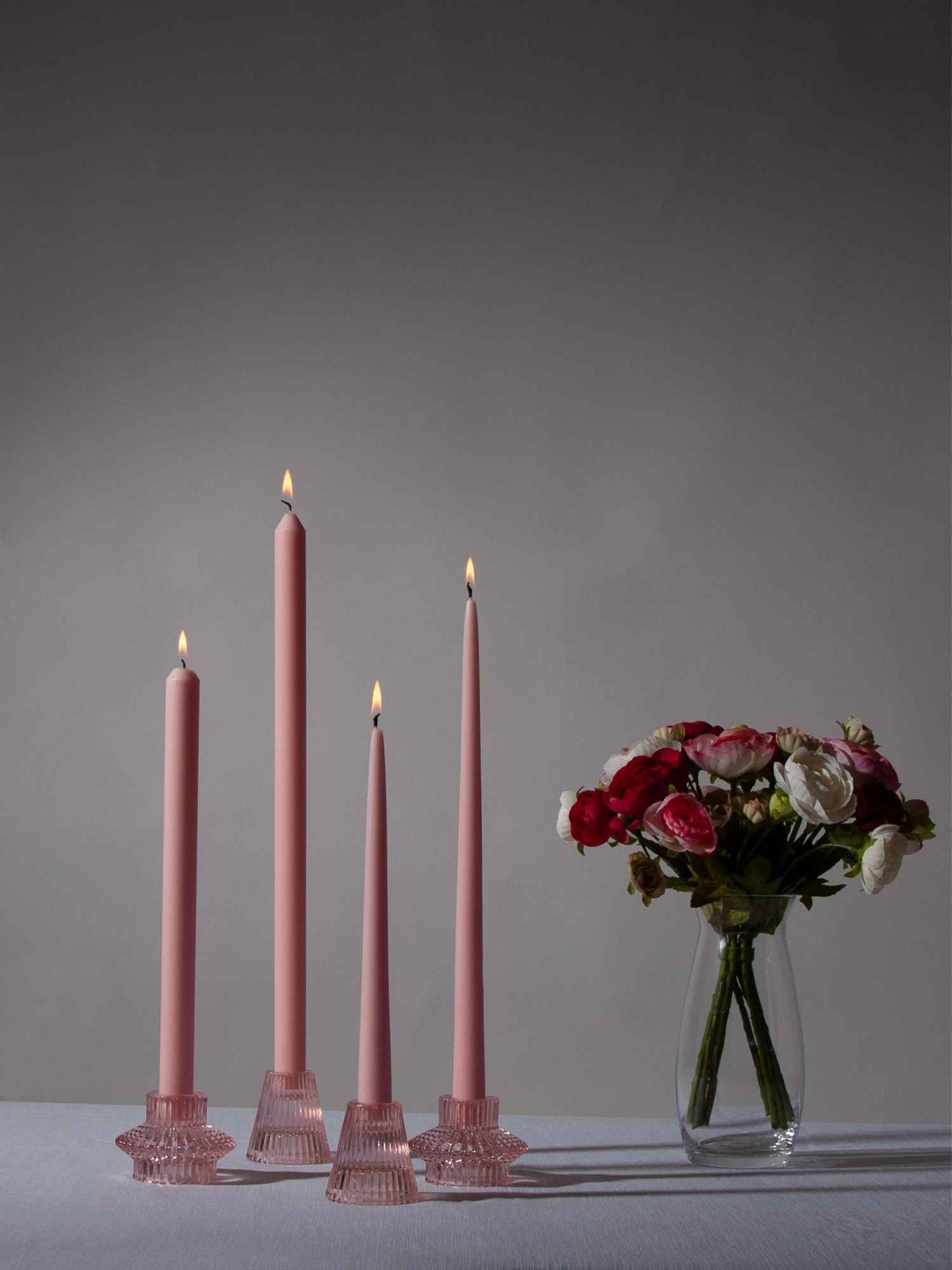 Blush Pink 30cm Dinner Candle, Pack of 4