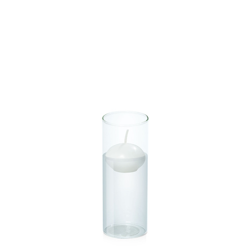 White 4cm Floating Candle in 5.8cm x 15cm Glass, Pack of 6