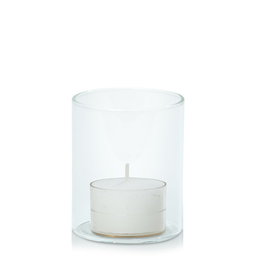White Acrylic Cup Event Tealight in  5.8cm x 7cm Glass, Pack of 24
