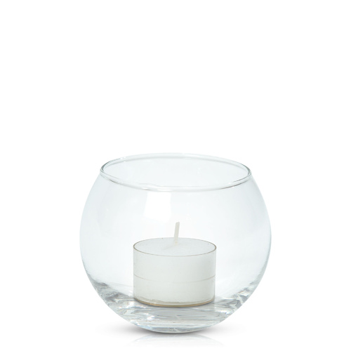 White Acrylic Cup Event Tealight in  Fishbowl, Pack of 24